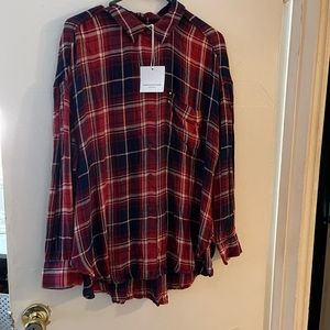 Woman’s Plaid Button Down Shirt